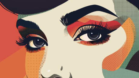 Portrait graphique d'unefemme vintage retro